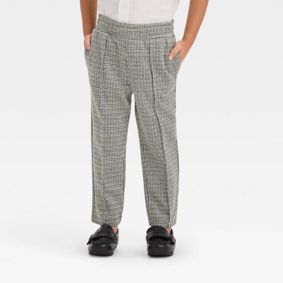 Bundle of 2 Size 7 & 12M Boys Pull On Pintuck Stretchy Pants Plaid - Cat & Jack - Picture 2 of 16